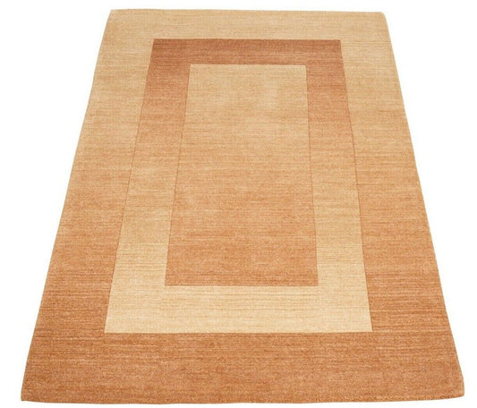 Teppich 100% Wolle Sand Beige 160X230 cm Orientteppich Handgetuftet HT223