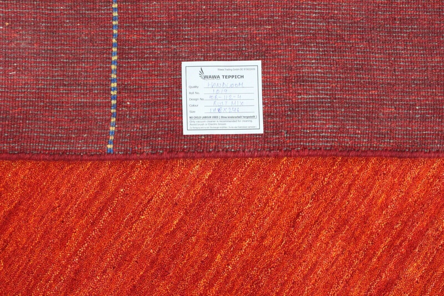 Gabbeh Teppich 100% Wolle 175X240 cm Rot Orange Handgewebt Orientteppich WR112