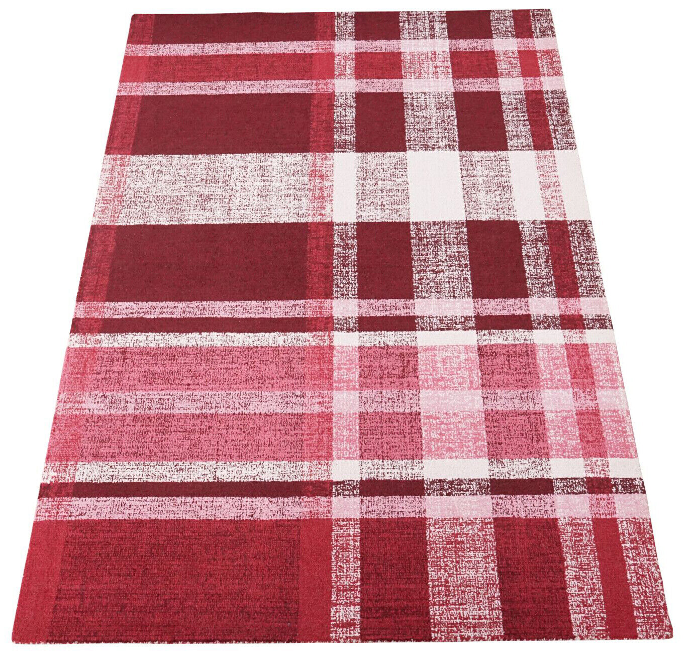 Teppich 100% Wolle Rot Beige 160X230 cm Orientteppich Handgetuftet HT350