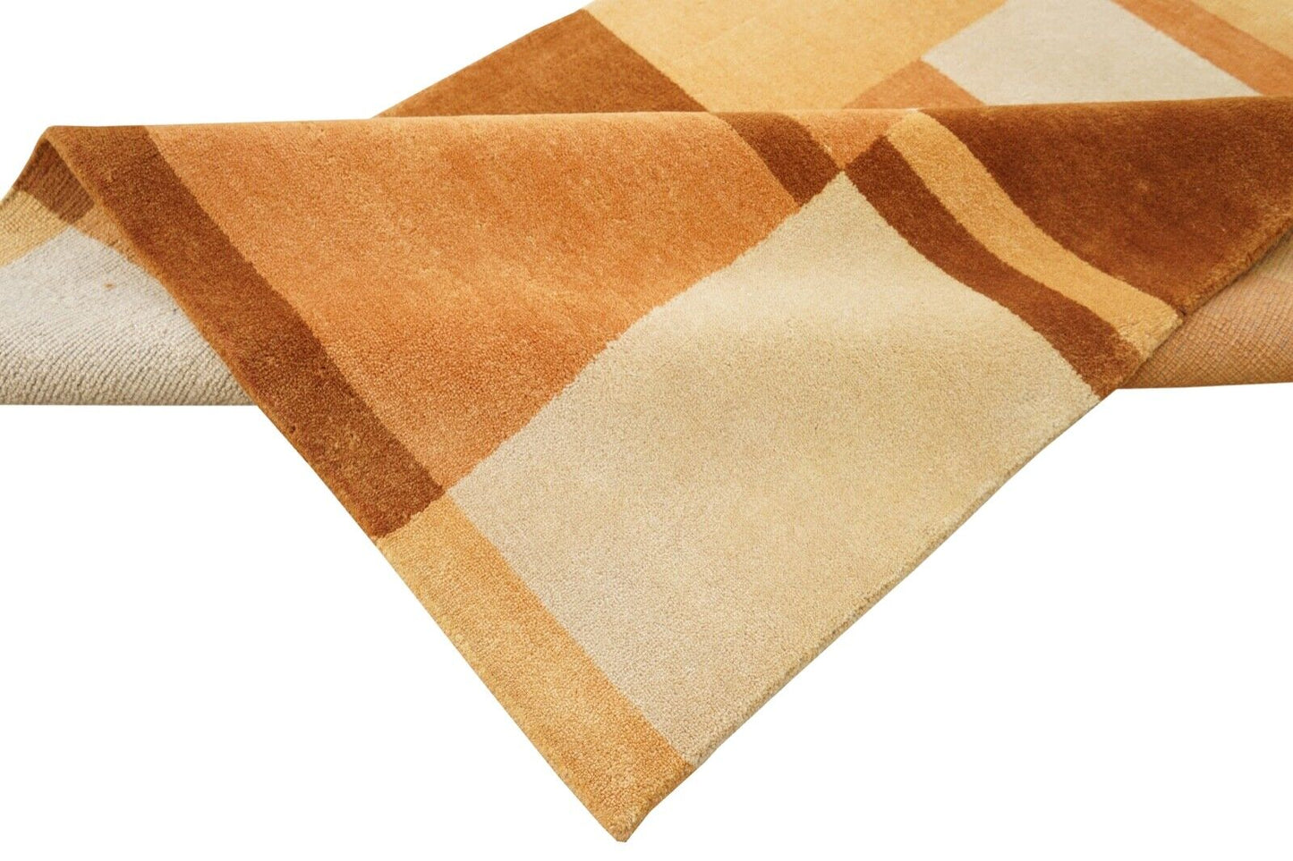 Gold Orange Beige Teppich 119x178 cm Handgewebt 100% Wolle Lori Buff Lr433