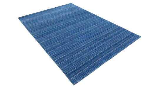 Gabbeh Teppich Blau 100% Wolle Orientteppich Handgefertigt Loom 168X238 CM HL172