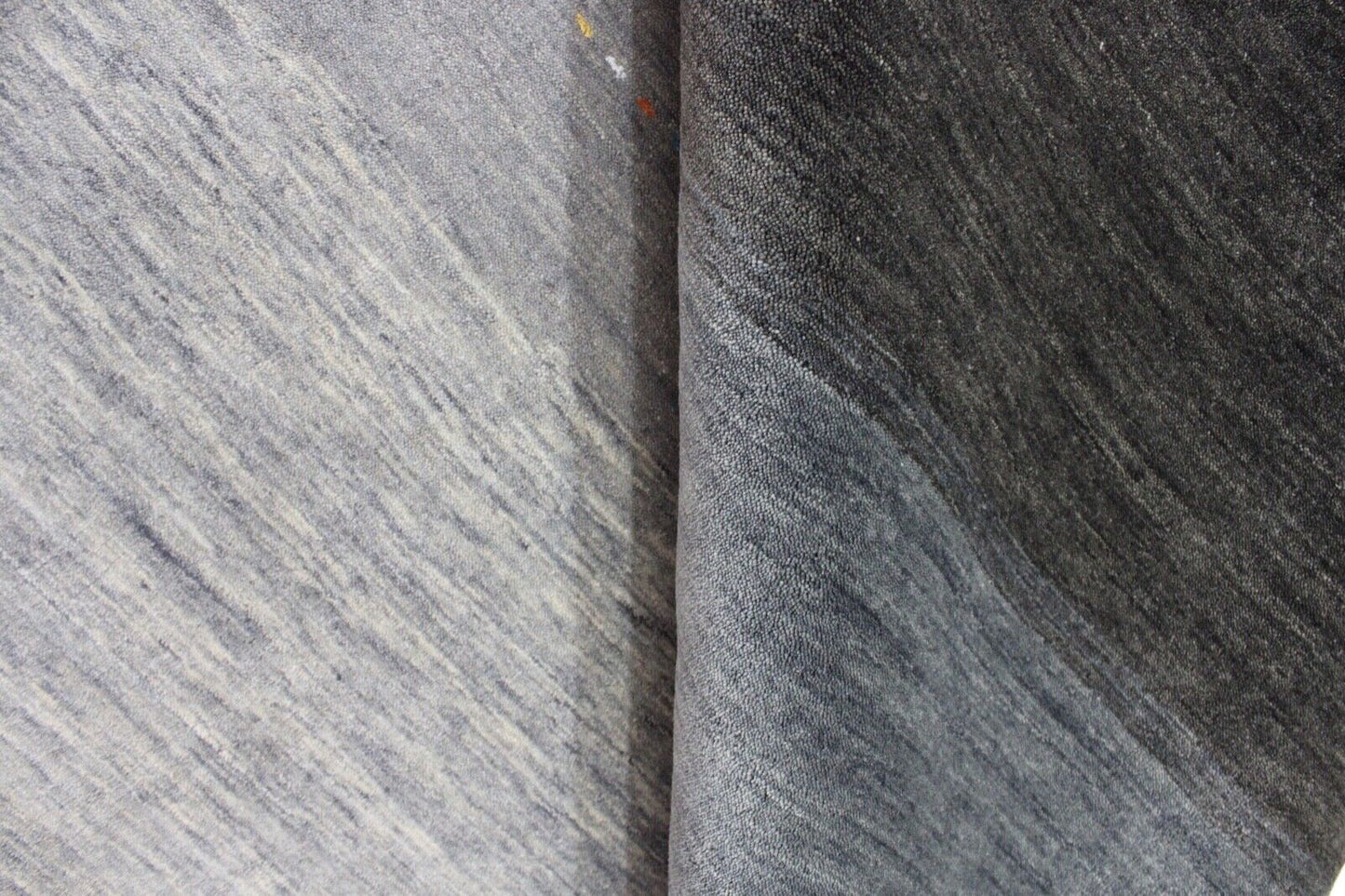 Gabbeh Teppich Grau Elfenbein Schwarz 100% Wolle 170x240 cm Handgewebt Lr472