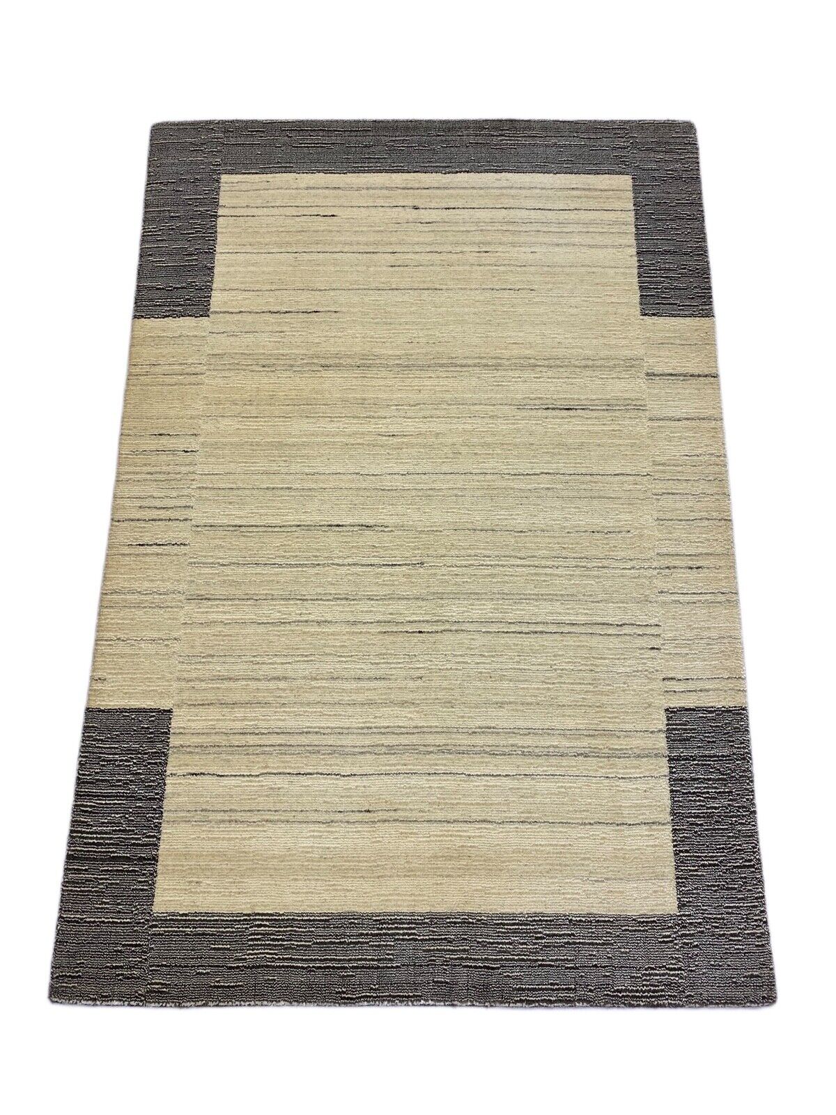 Teppich Gabbeh Beige Braun Wolle loom lori Handgewebt 120x179 cm S55