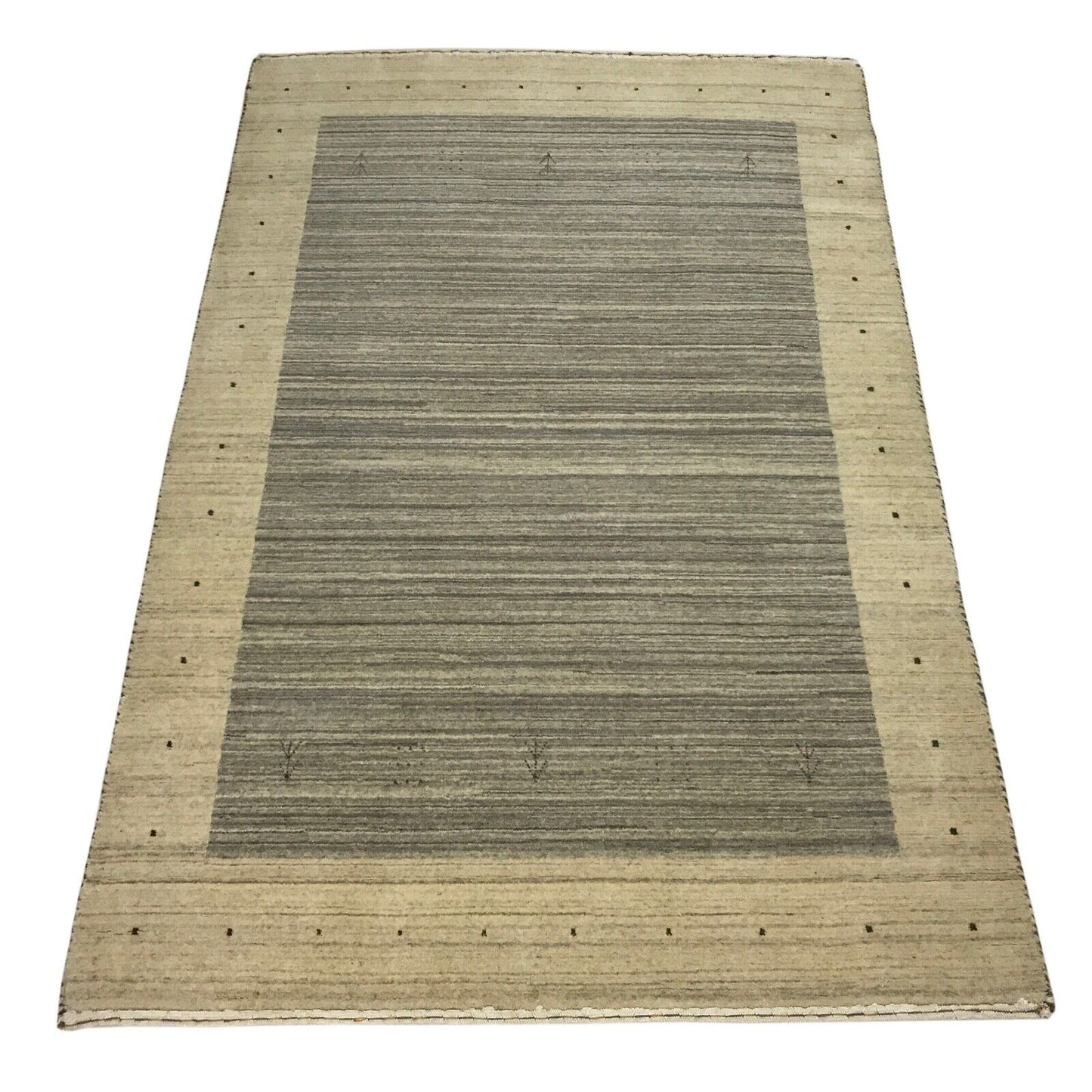 Gabbeh Beige Teppich 100% Wolle Lori Handgewebt Debbich Handloom 118x178 cm