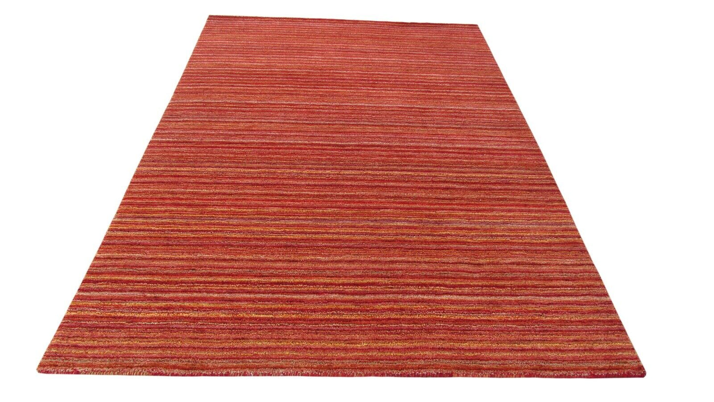 Gabbeh Teppich Orange 100% Wolle Orientteppich Handgefertigt 165X235 CM HL179