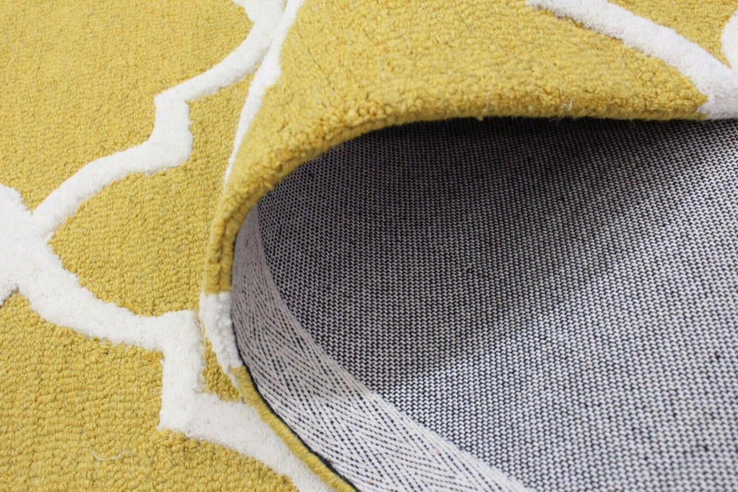 Gold Gelb Teppich Orientteppich 100% Wolle Handgetuftet 80X150 CM