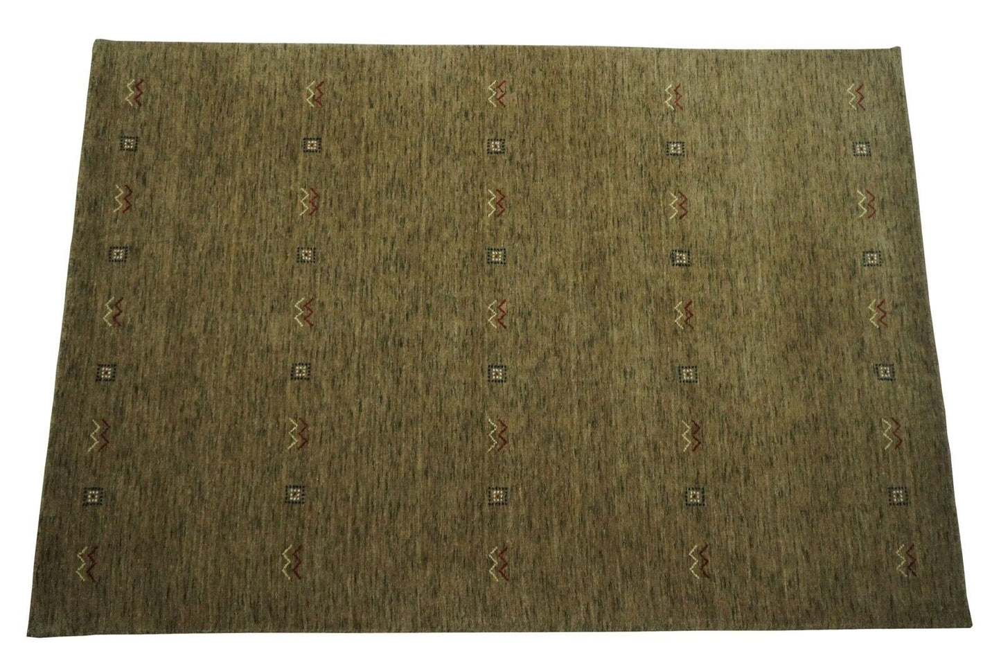 Gabbeh Teppich Dunkel Beige 100% Wolle 170x240 cm Handgewebt Orientteppich Lr667