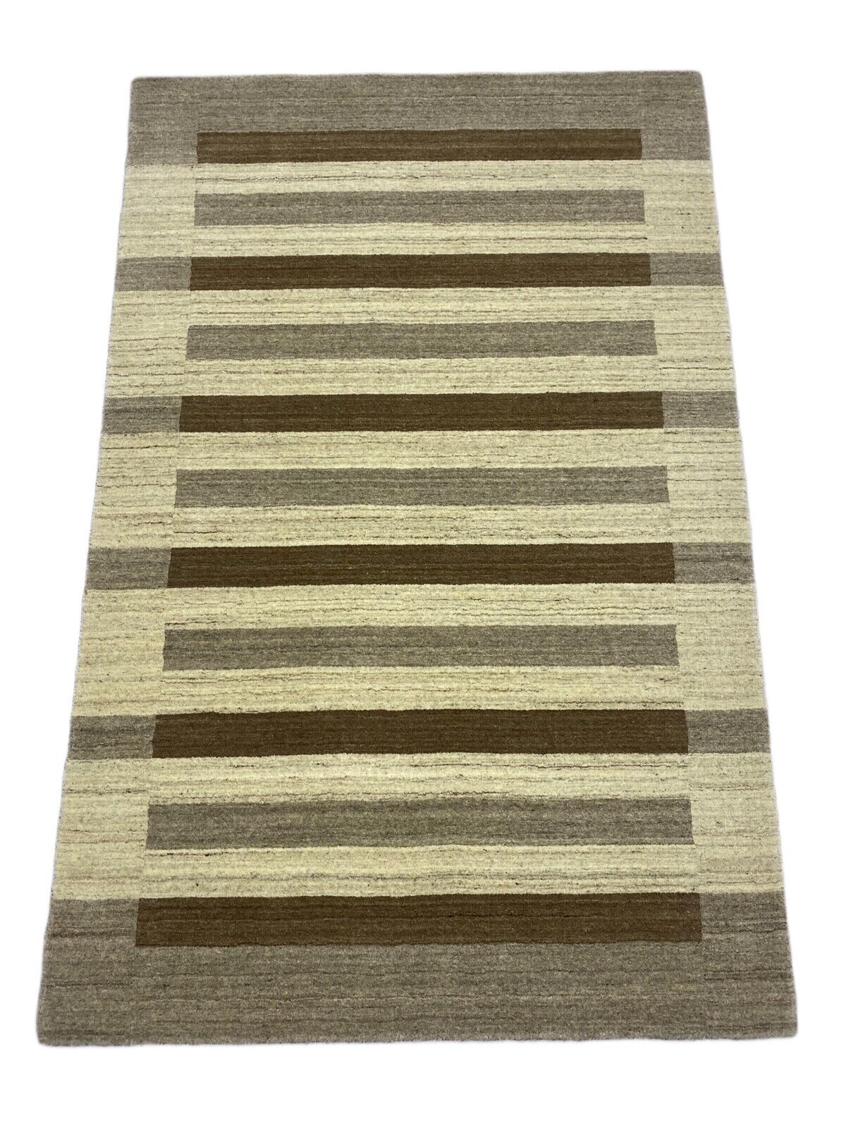 Teppich 100% Wolle Braun Beige Gabbeh lori Handgewebt 125x190 cm Naturwolle S114