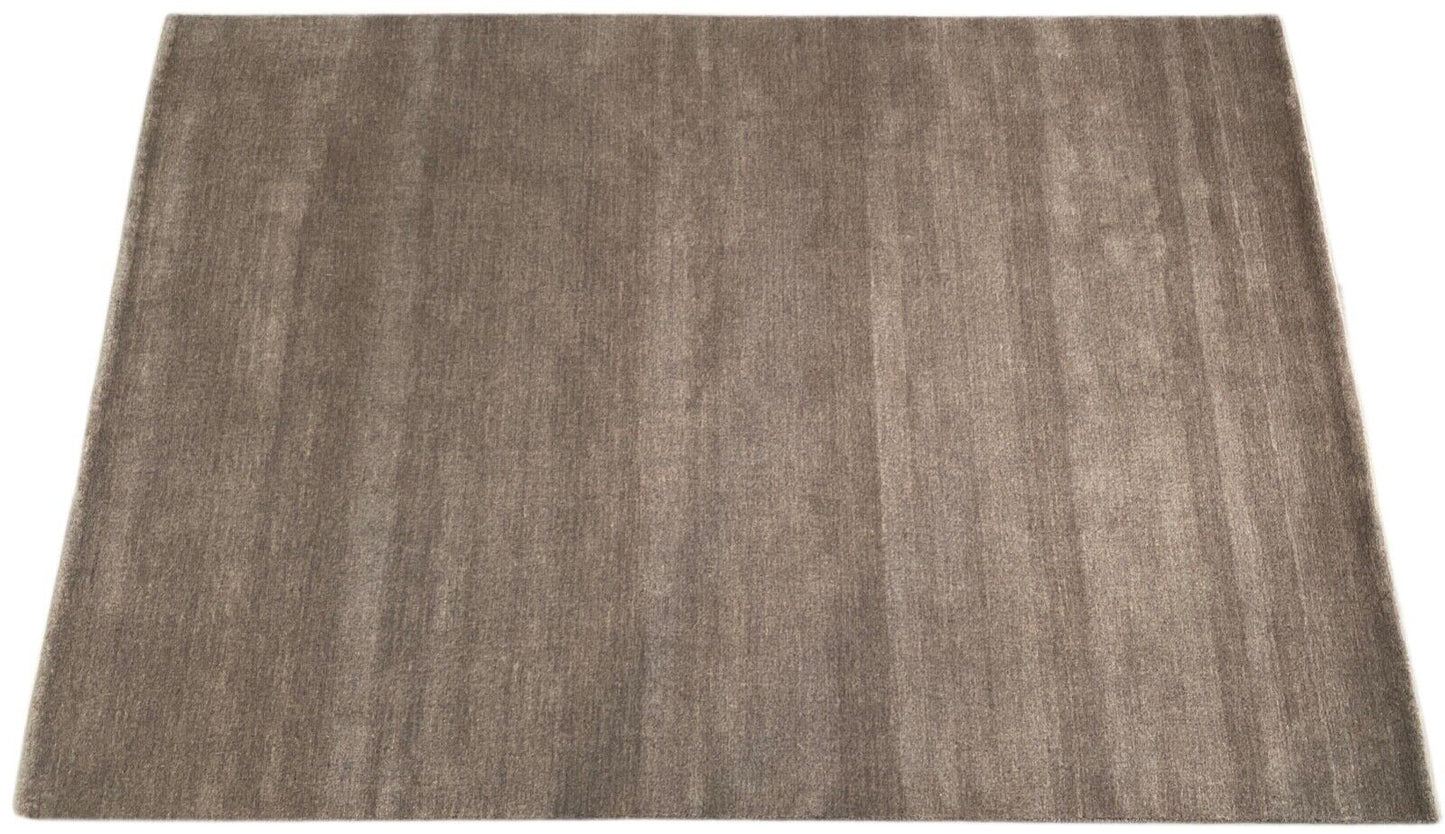 Taup Grau Teppich 100% Wolle 170x240 cm Handgewebt einfarbig gefärbt UNI AN2