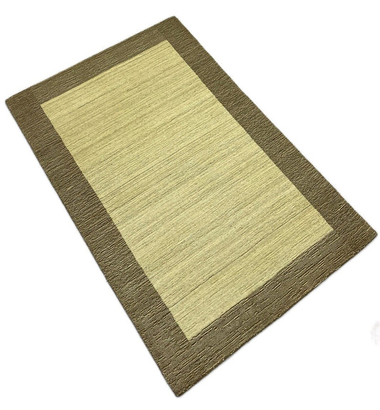 Gabbeh Teppich 100% Wolle Beige Braun loom lori Handgewebt 120x180 cm S73