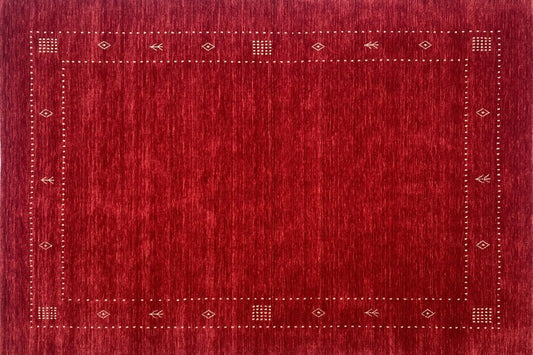 Rot Teppich 100% Wolle Handgefertigt 170X240 cm Handgewebt Gabbeh Orient AC06