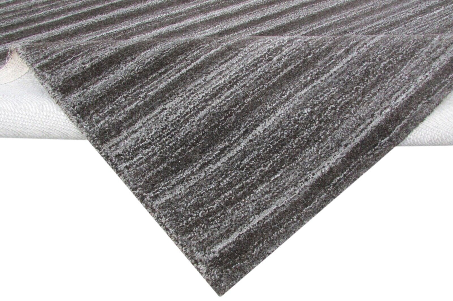 Teppich 100% Wolle Grau Schwarz 160X230 cm Wohnzimmer Design Handgetuftet T805