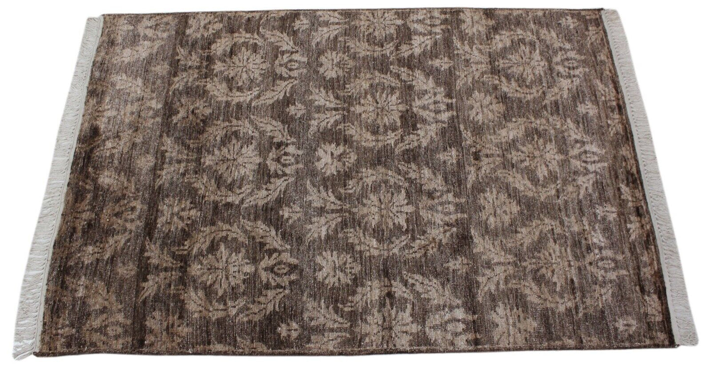 Seide Handgeknüpft Teppich 120X180 cm Braun Seidenteppich Silk