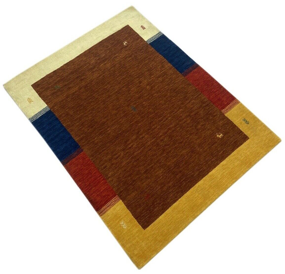 Gabbeh Braun Teppich 100% Wolle 180x230 cm Beige Rot Handgewebt wr91