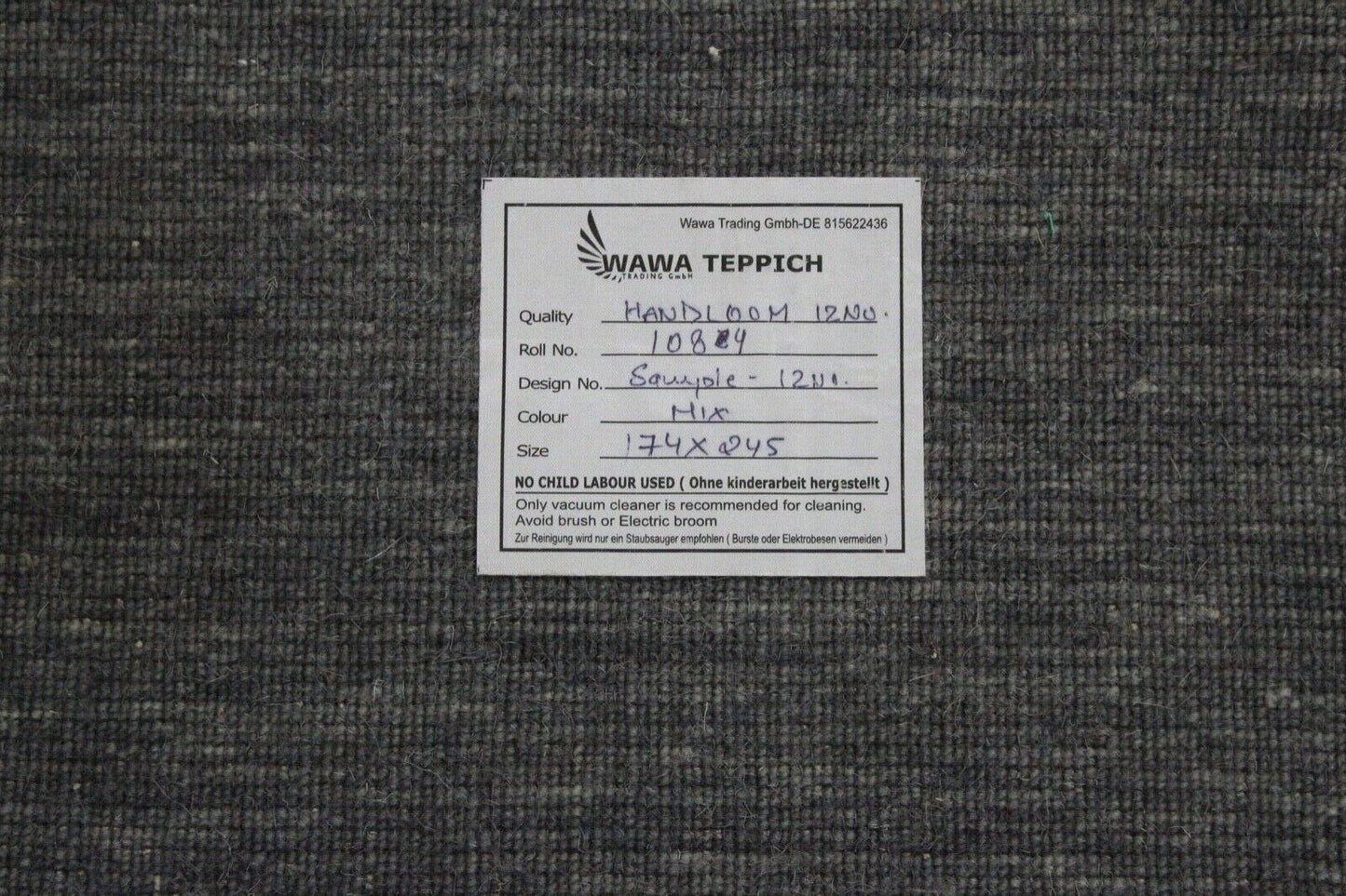 Gabbeh 100% Wolle Orientteppich 174x245 cm Handgewebt loom Blau Teppich