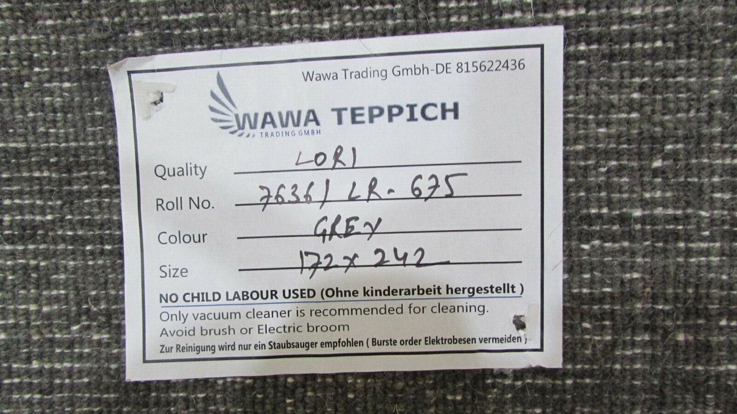 Gabbeh Teppich Grau Beige 100% Wolle 170x240 cm Orientteppich Handgewebt Lr675