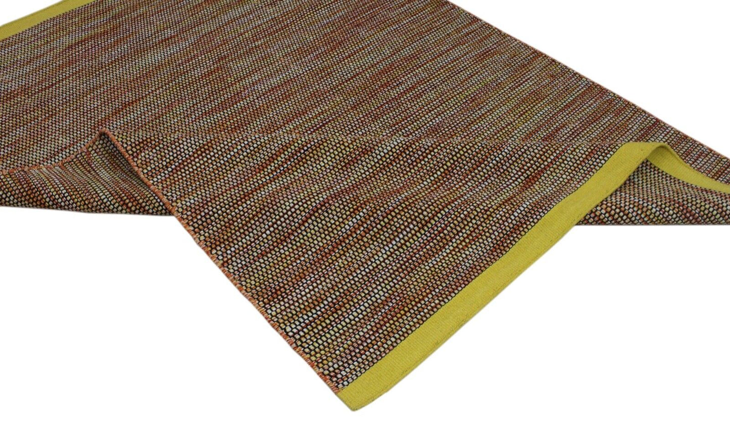 Gold Wohnzimmer 100% wolle Teppich Orange Gelb Flachgewebe 170x240 cm Kilim