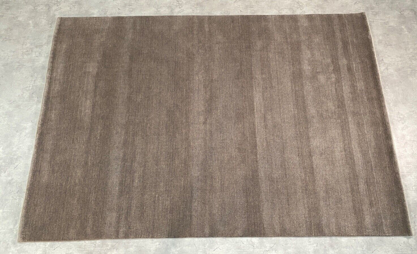 Taup Grau Teppich 100% Wolle 170x240 cm Handgewebt einfarbig gefärbt UNI AN2