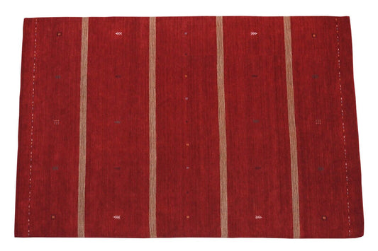 Rot Gabbeh Teppich 100% Wolle 200x300 cm Handgewebt Orientteppich Lr538