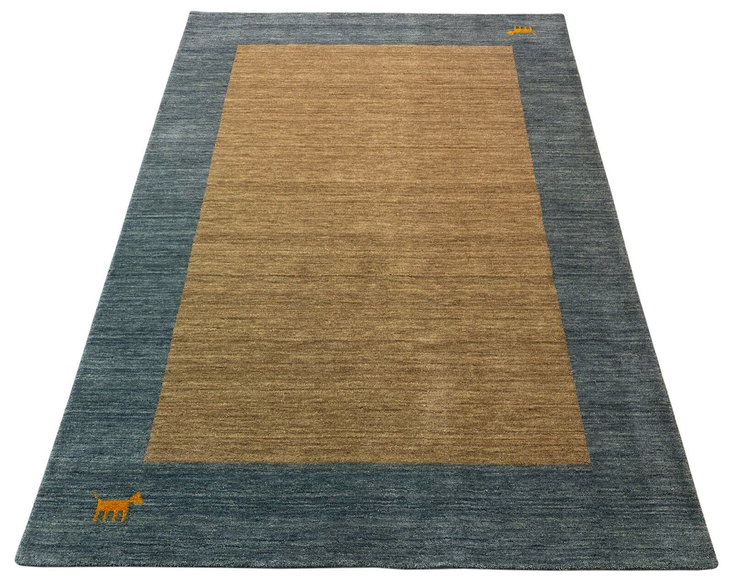 Orientteppich Gabbeh Loom Beige Hell Blau Teppich 100% Wolle 170X238 CM