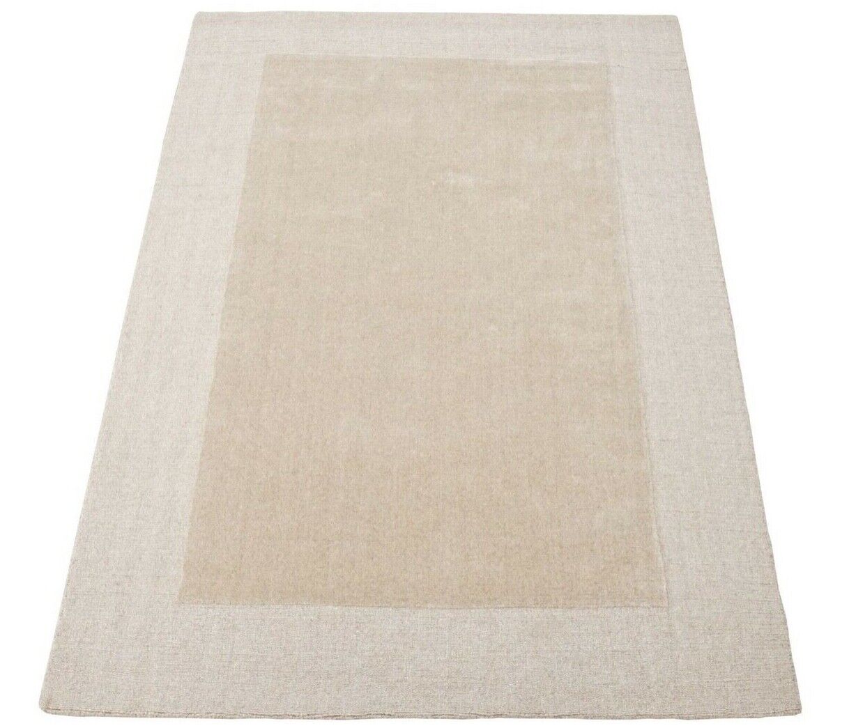 Beige 160X230 cm Teppich 100% Wolle Orientteppich Handgetuftet HT333