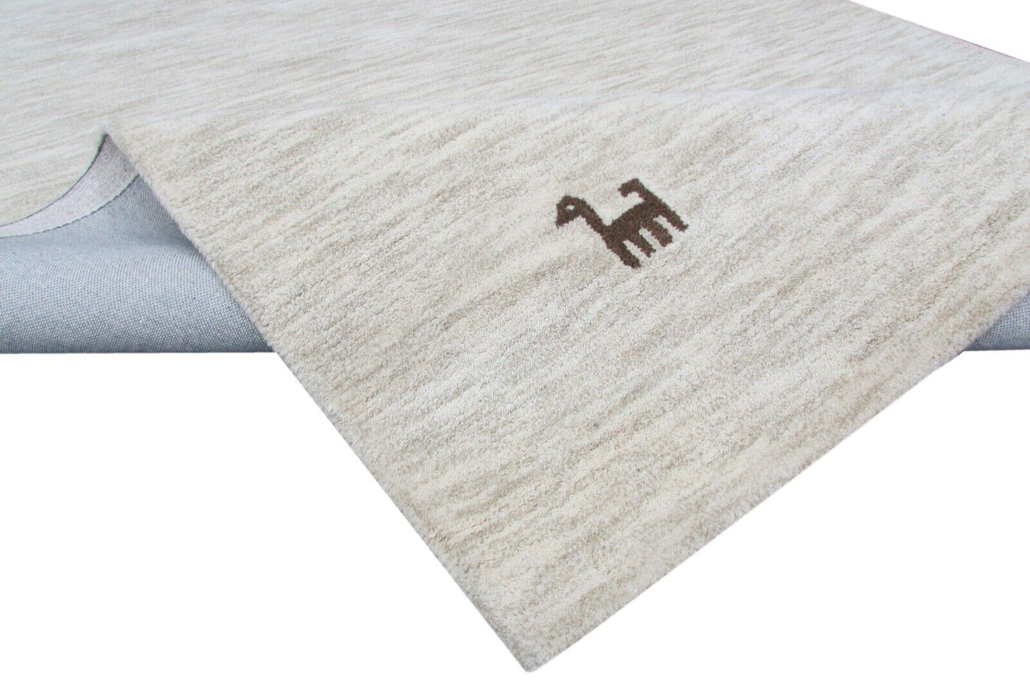 Elfenbeinfarbe Teppich 100% Wolle Beige 160X230 cm Handarbeit Handgetuftet T789