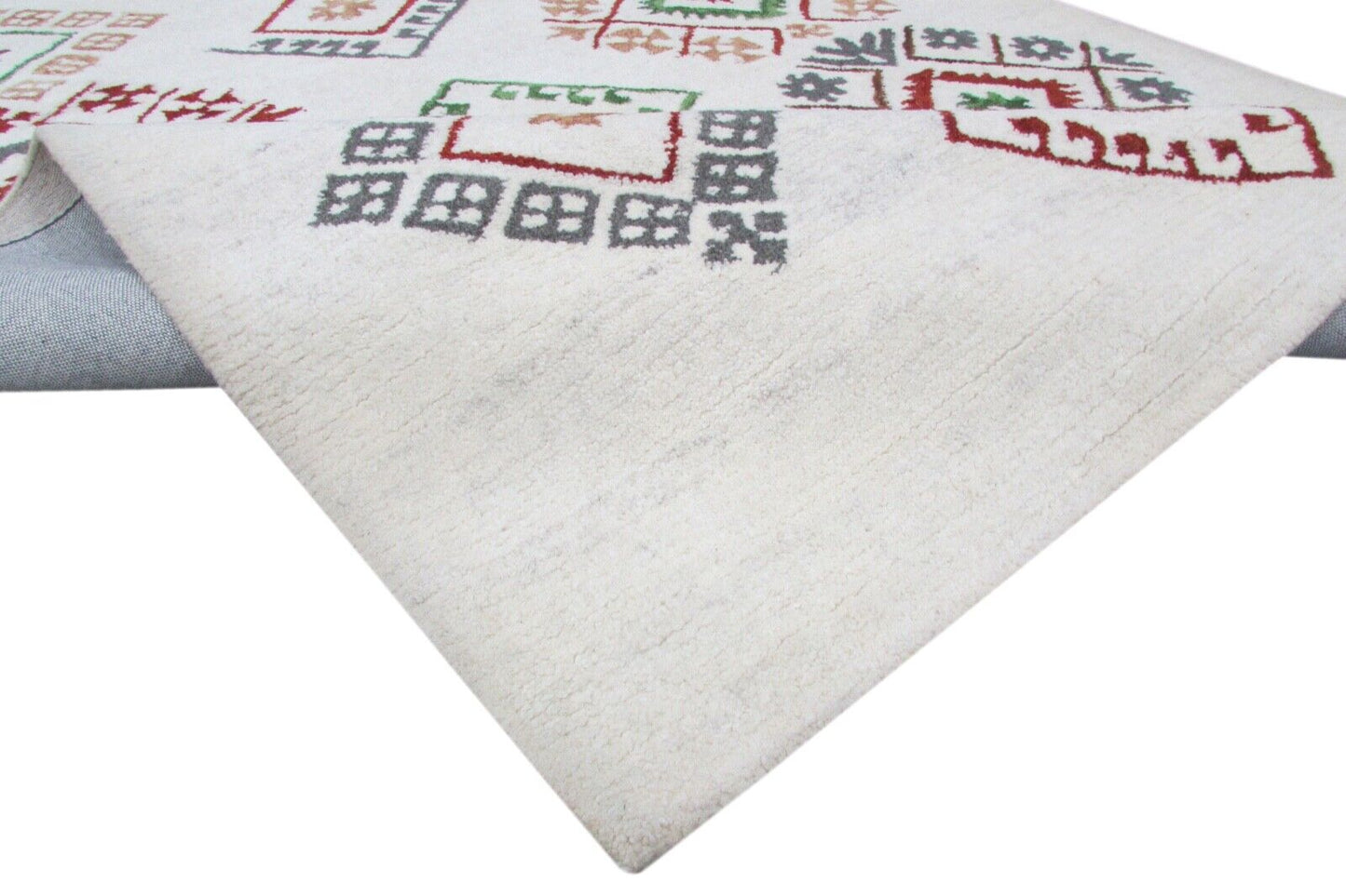 Beige Teppich 100% Wolle 160X230 cm Handarbeit Handgetuftet T843