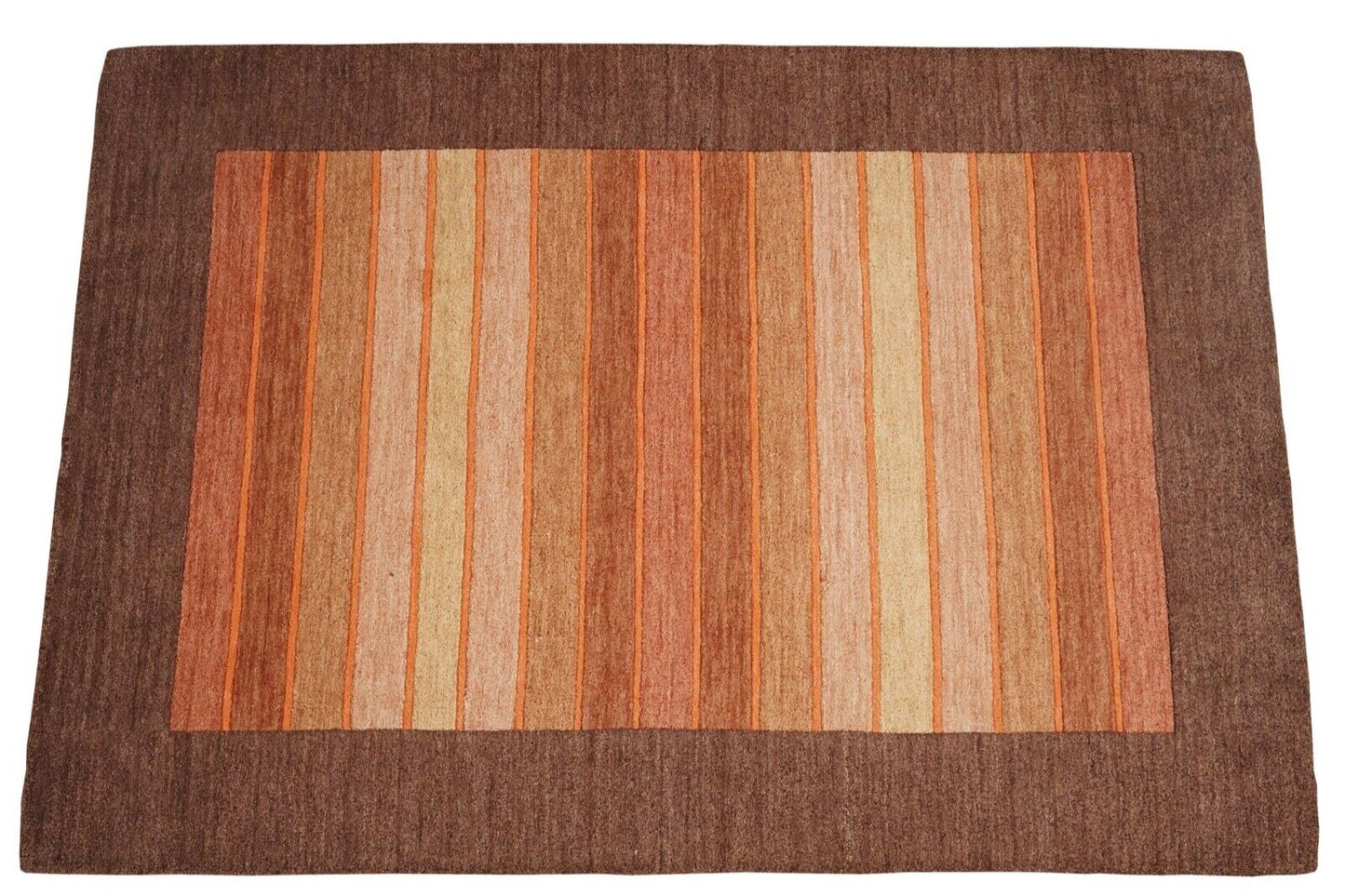 Terracotta 140X200 cm Teppich 100% Wolle Orientteppich Orange Handgetuftet HT596