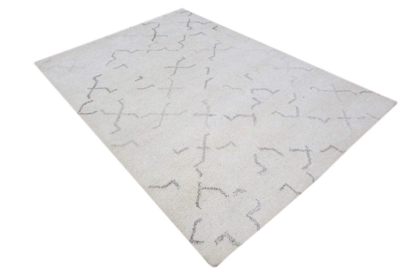 Elfenbeinfarbe Teppich 100% Wolle Beige 160X230 cm Handarbeit Handgetuftet T850