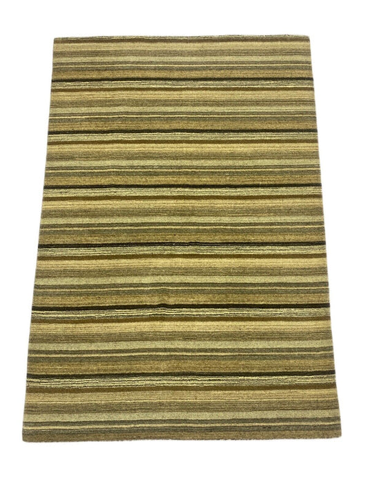 Teppich Gabbeh Beige Braun Grün 100% Wolle loom lori Handgewebt 125x180 cm S29