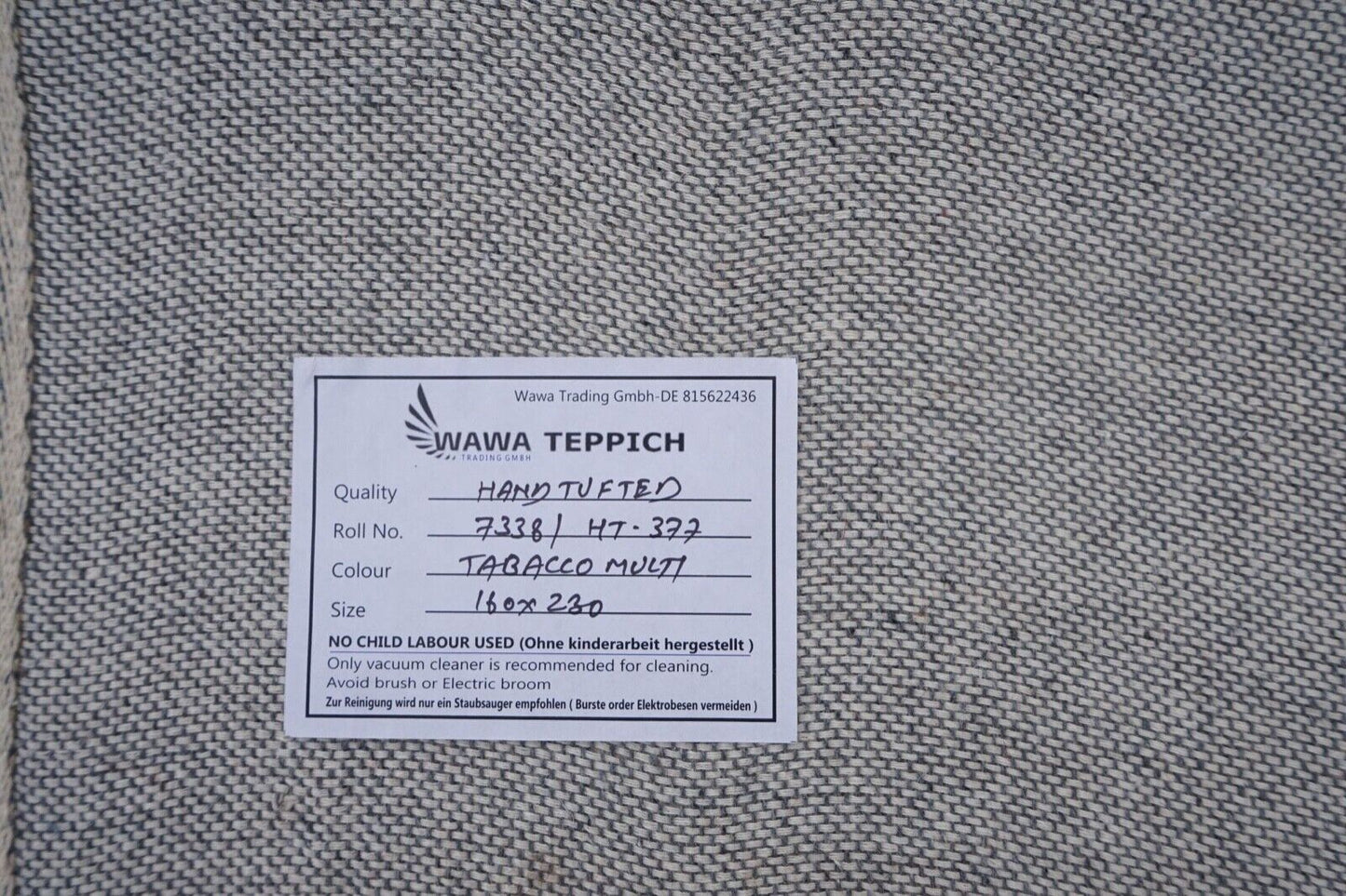 Beige Braun 160X230 cm Teppich 100% Wolle Orientteppich Handgetuftet HT377