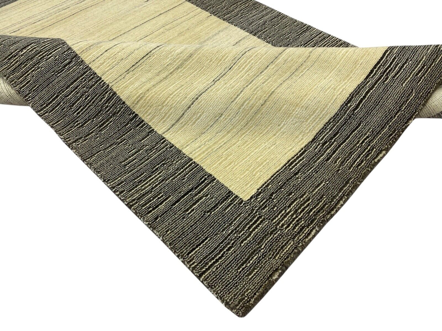 Teppich Gabbeh Beige Braun Wolle Viskose loom lori Handgewebt 120x180 cm S177