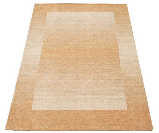 Teppich 100% Wolle Gold Beige 160X230 cm Handgetuftet Orientteppich HT316u