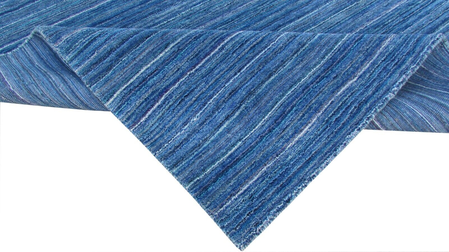 Gabbeh Teppich Blau 100% Wolle Orientteppich Handgefertigt Loom 168X238 CM HL172