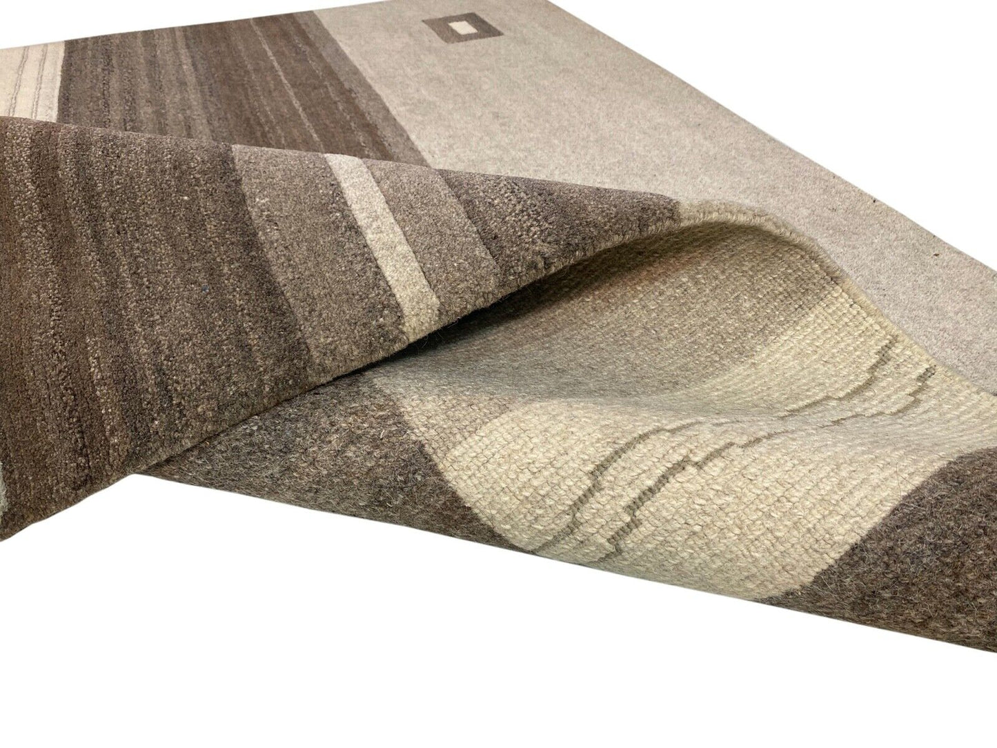 Indo Nepal Teppich Handgeknüpft Grau Beige Braun 120X180 cm Wolle Orientteppich