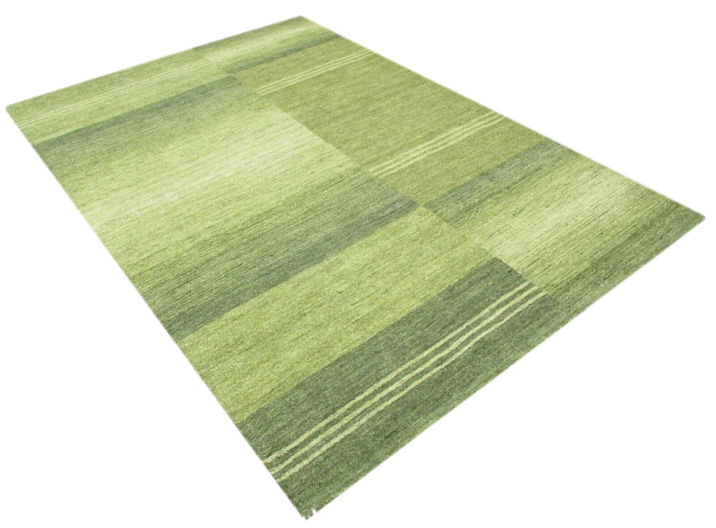wolle Grün Teppich 160X230 cm Teppich 100% Wolle Orientteppich Handgetuftet T874