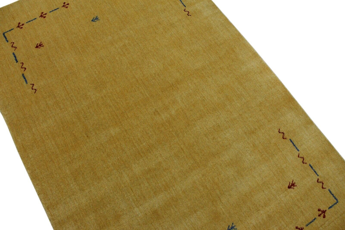 Orientteppich Gabbeh Loom Handgefertigt  Teppich 100% Wolle 120X180 cm Gold