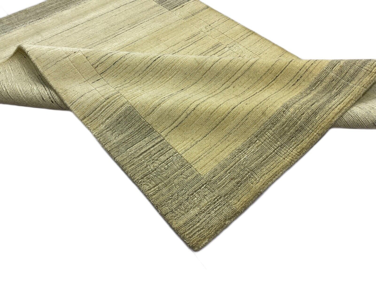 Teppich Gabbeh Beige Braun Wolle loom lori Handgewebt 120x180 cm S64