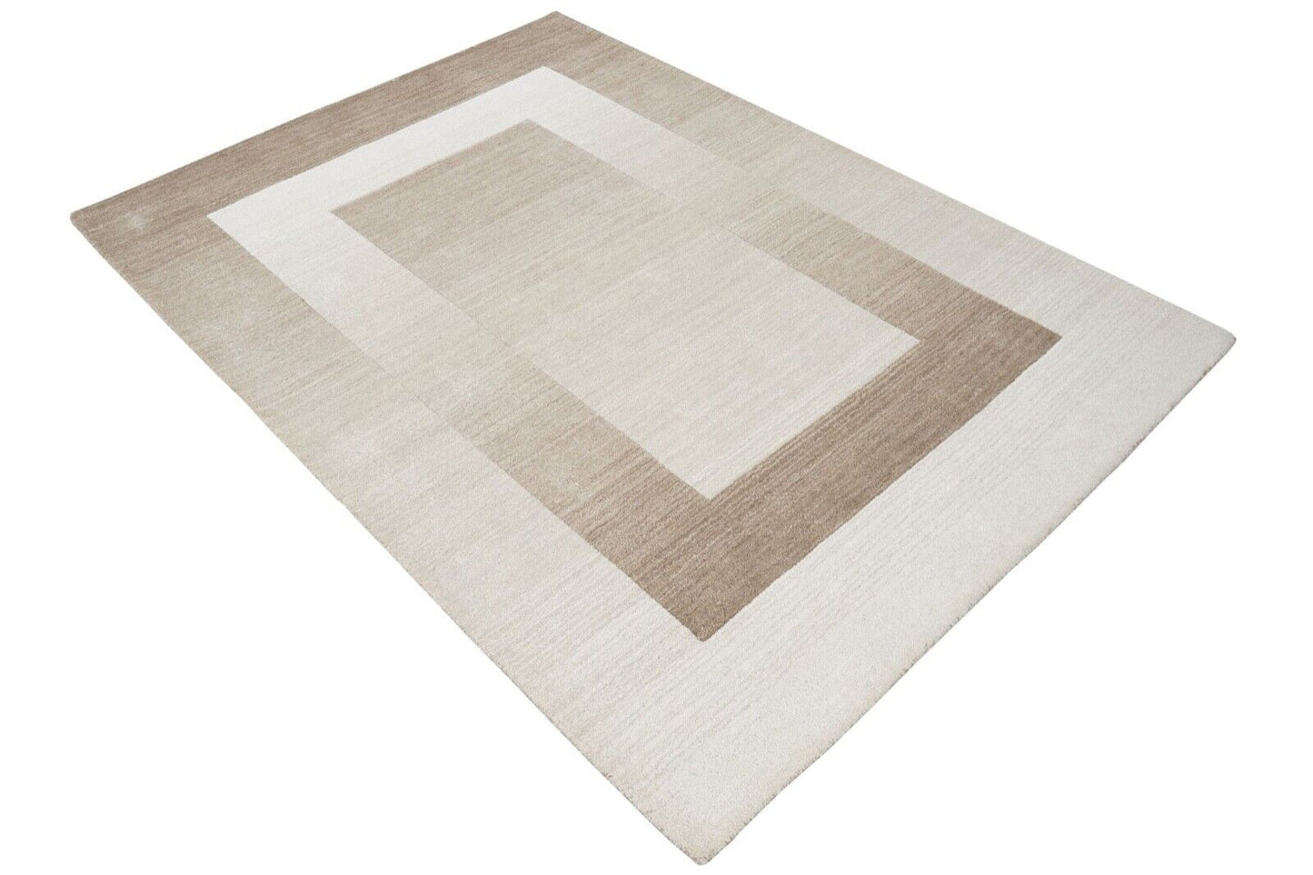 Beige 160X230 cm Teppich 100% Wolle Orientteppich Handgetuftet HT270