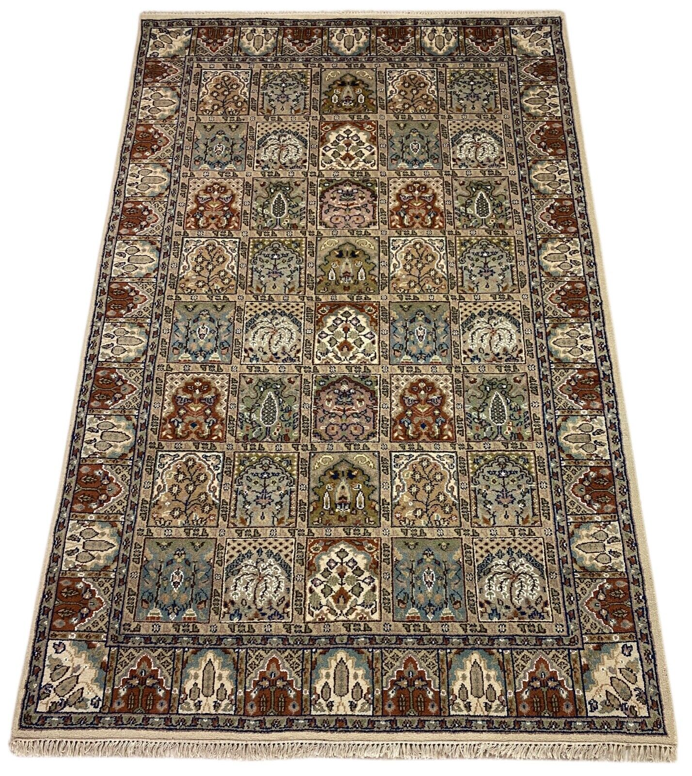 Beige pistachio Handgeknüpft Teppich 100% Wolle Orientteppich  240X345 cm B01