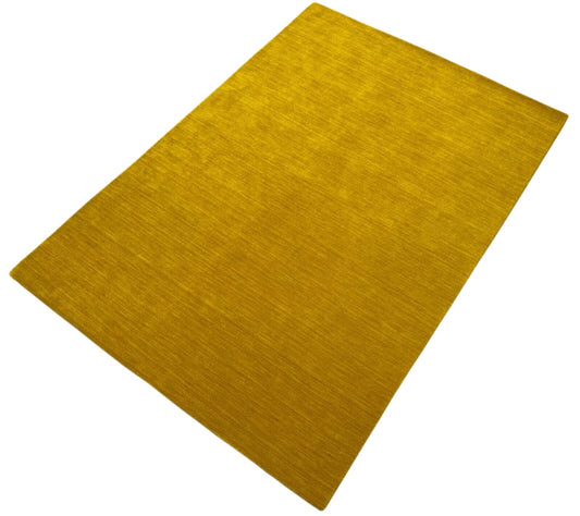 Gabbeh Gold Teppich 140x200 cm Handgewebt 100% Wolle Lori Buff Gelb G630