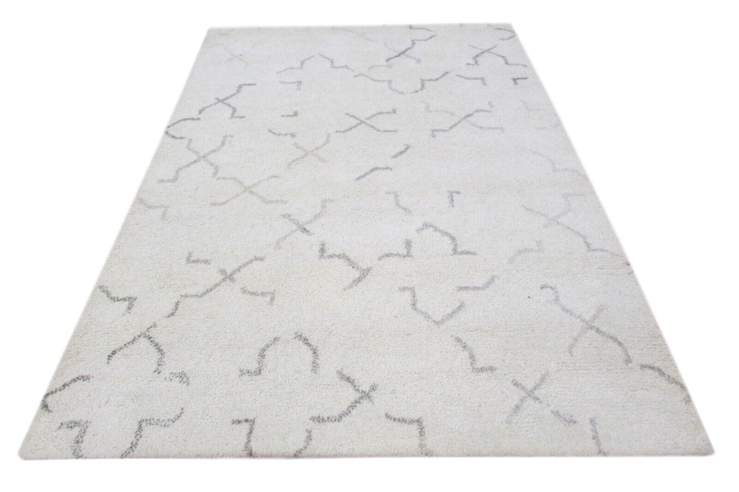 Elfenbeinfarbe Teppich 100% Wolle Beige 160X230 cm Handarbeit Handgetuftet T850