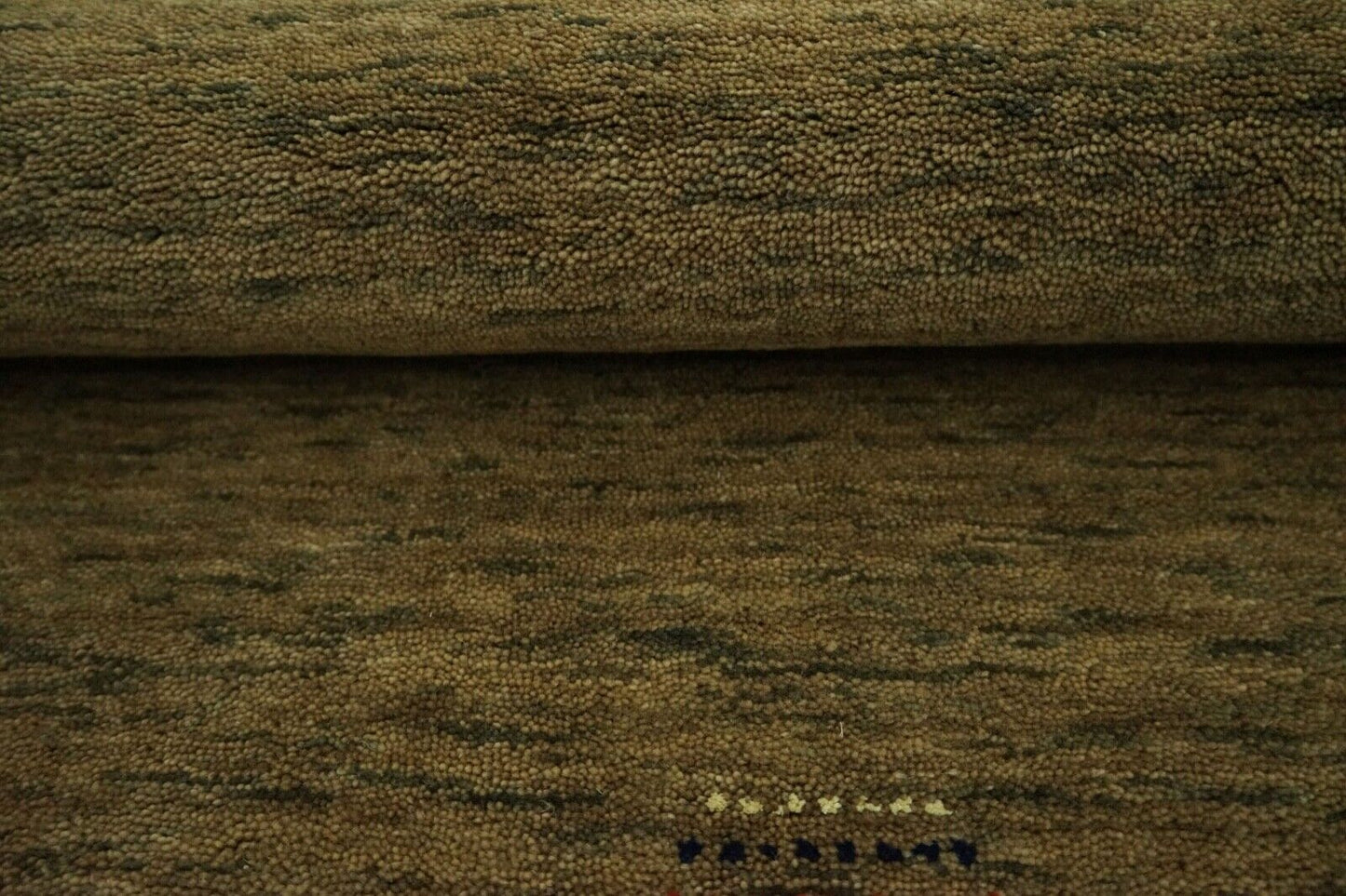 DunkelBeige Beige Gabbeh Teppich Handgewebt 100% Wolle 140x200 cm Lori Lr682