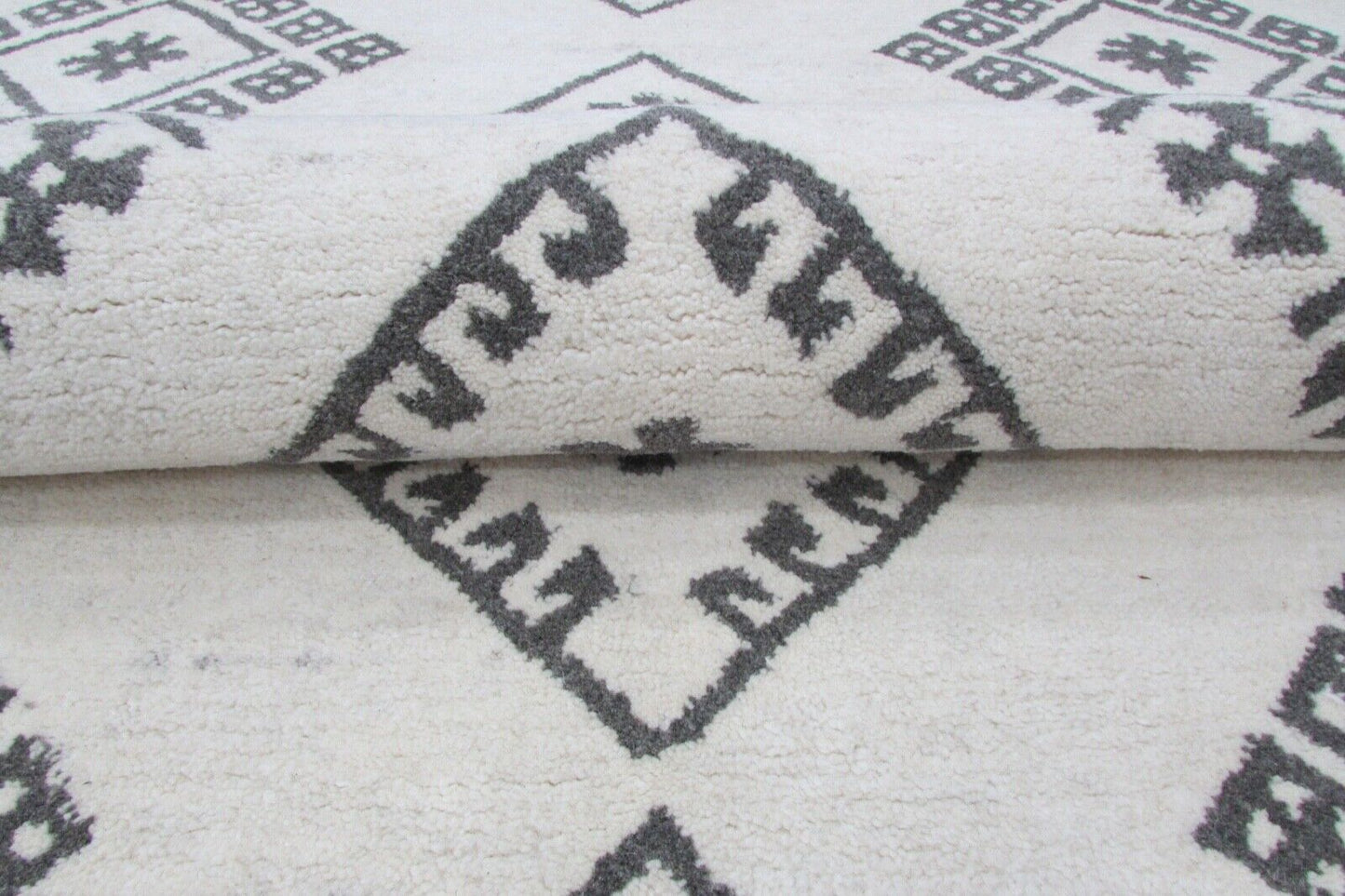 Elfenbeinfarbe Teppich 100% Wolle Beige 160X230 cm Handarbeit Handgetuftet T847