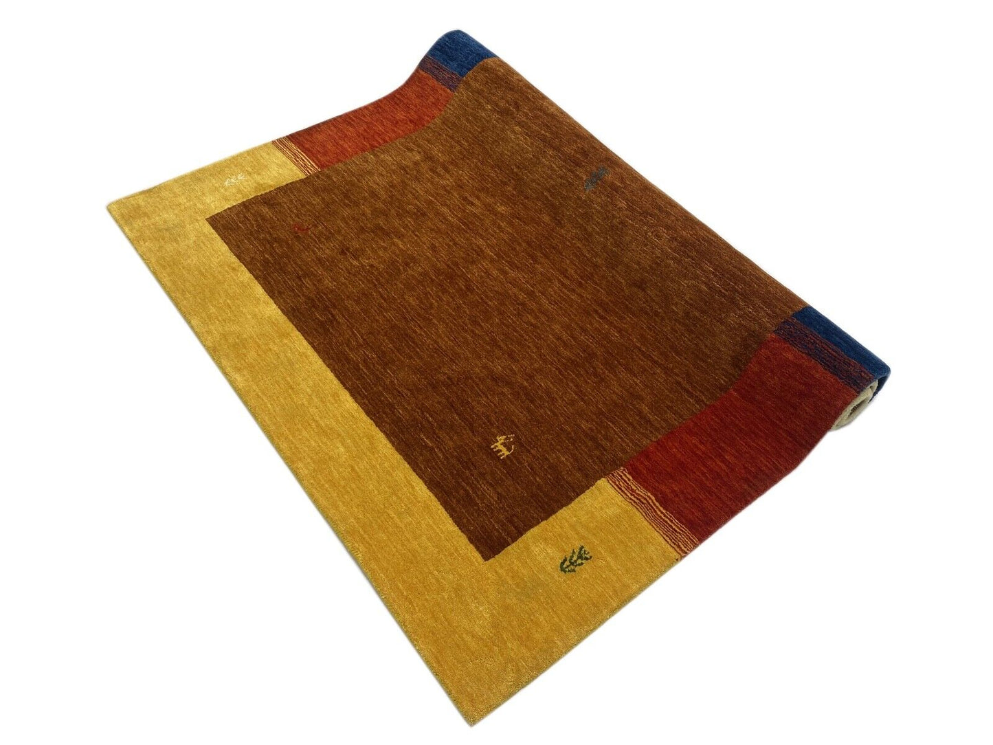 Gabbeh Braun Teppich 100% Wolle 180x230 cm Beige Rot Handgewebt wr91