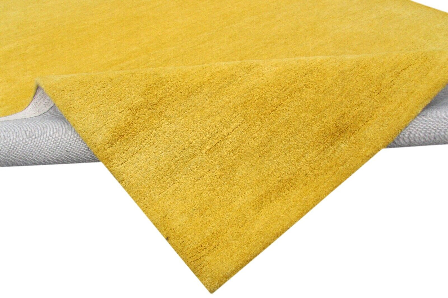 Gabbeh Gelb Mango Wolle Teppich 160X230 cm Handarbeit gold Handgetuftet T798