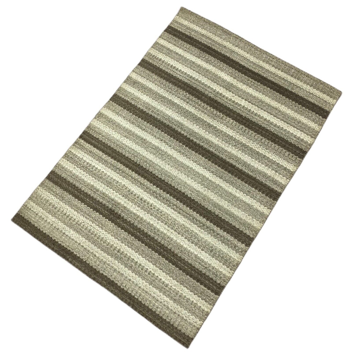 Gabbeh Teppich 100% Wolle Beige Braun loom lori Handgewebt 120x180 cm S60