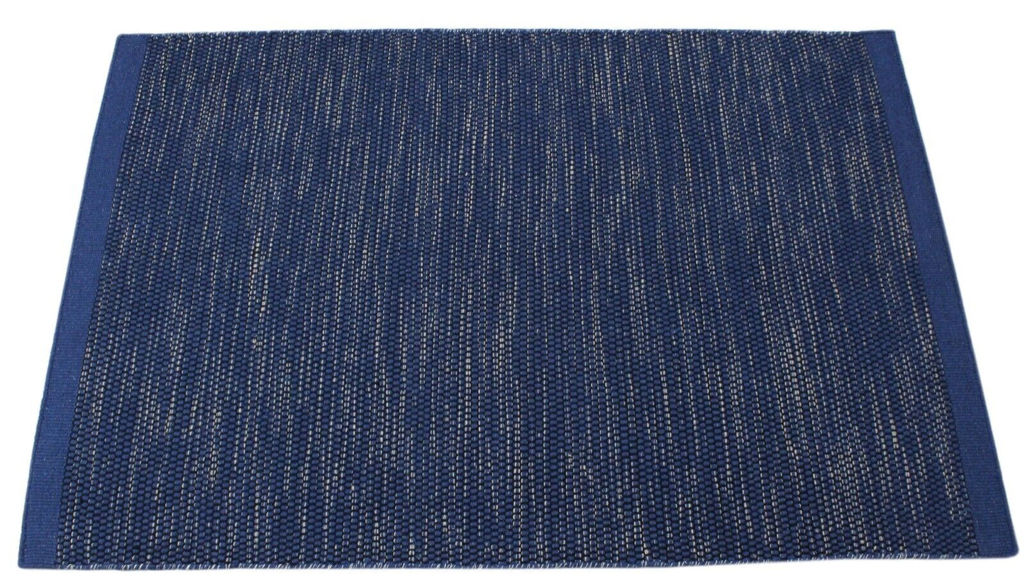 Blau Wohnzimmer 100% wolle Teppich Flachgewebe Bunt 120x180 cm Kilim Handgewebt