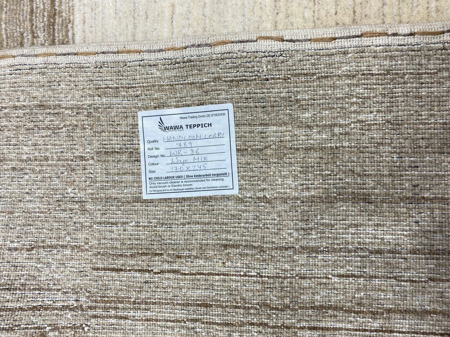 Wohnzimmer Gabbeh Teppich 100% Wolle Beige 170X245 cm Handgewebt WR86