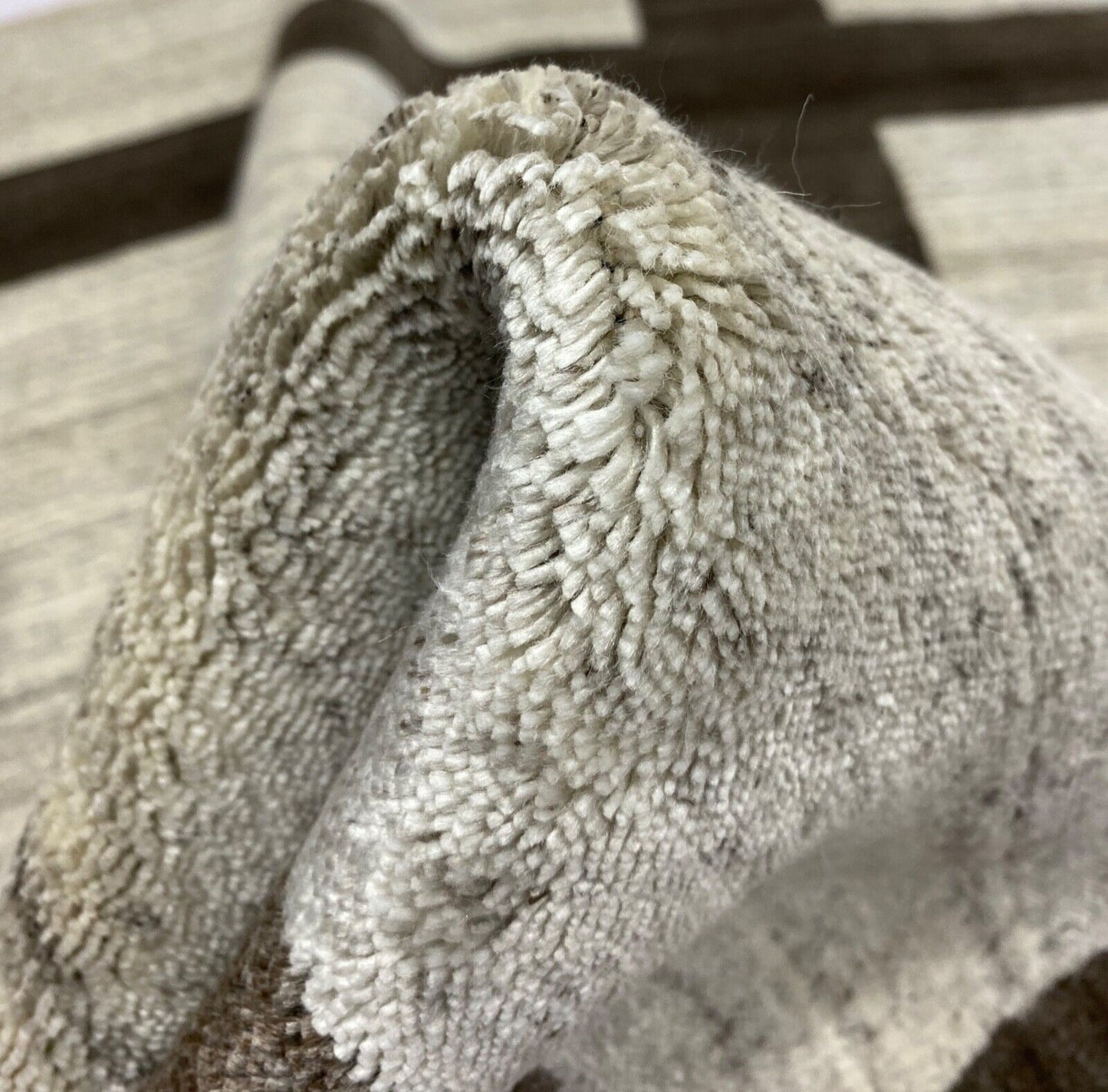 Teppich 100% Wolle Grau Beige Gabbeh lori Handgewebt 120x180 cm dp Garn S151